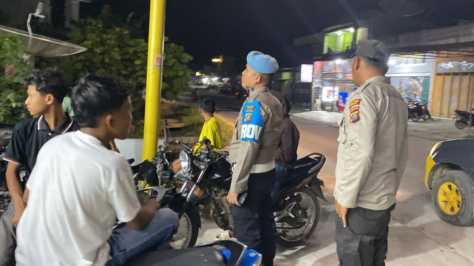 Polsek Bandar Pulau Gelar Patroli Blue Light Antisipasi Geng Motor dan 3C
